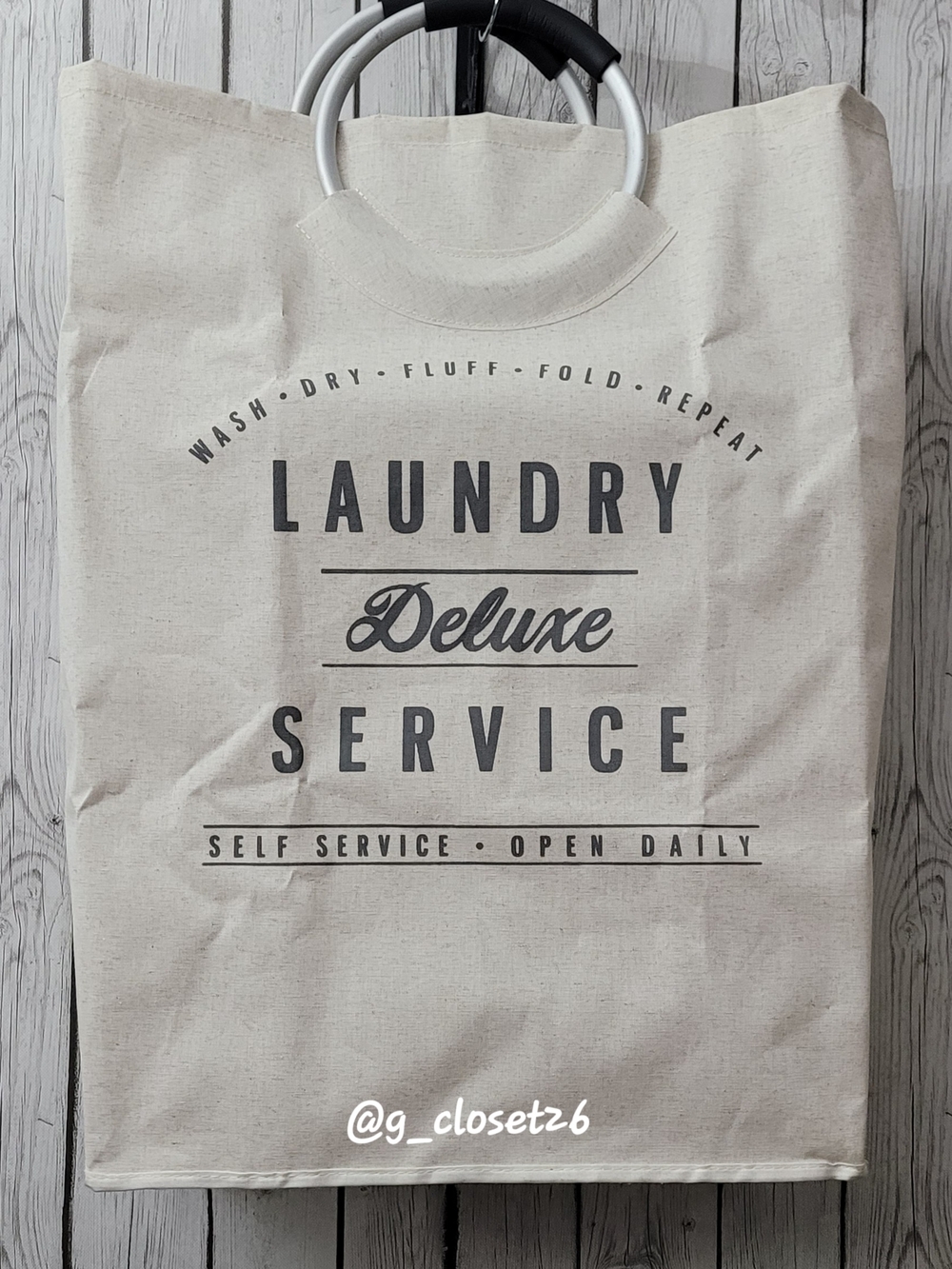 Laundry Deluxe Service Canvas Tote with Metal Ring Handles